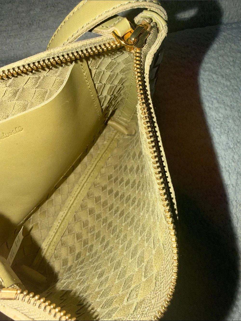 J Crew Woven Crossbody Bag in Olive Green
